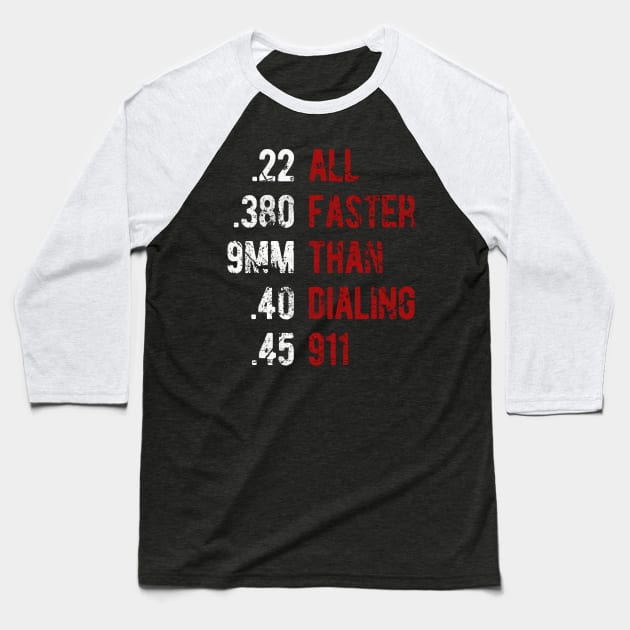 All Faster Than 911 Baseball T-Shirt by EddieBalevo